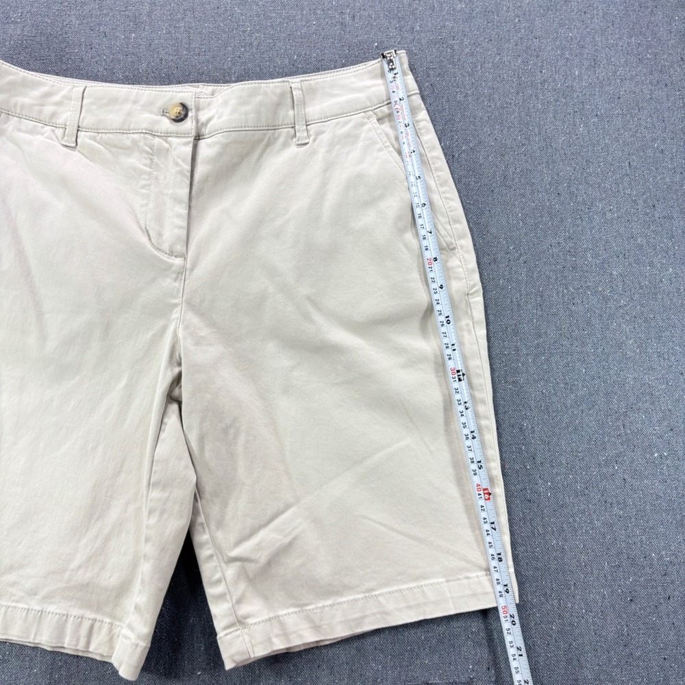 Tommy Bahama Chino Shorts Women Size 10 Beige Khaki Cotton Blend Stretch - Picture 8 of 9